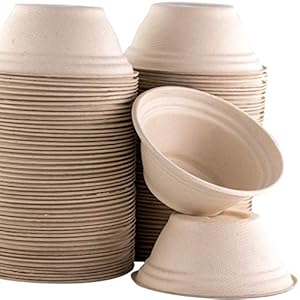 Mini Restaurant-Grade, Small 8 oz Bowls Bulk 250Pk. Great for Ice Cream, Chili or Soup. Disposable, Compostable Bowls are Allergen-Free, Leakproof and Microwave Safe for Hot or Cold Use