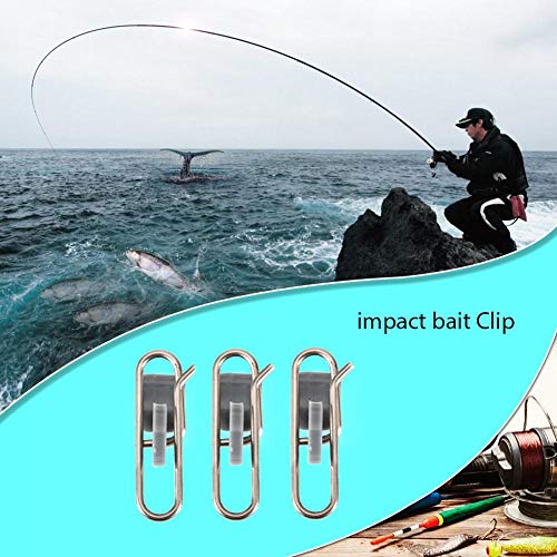 Ganchos de peixe limpos, 10 peças de aço inoxidável, clipe de isca de impacto, acessórios de desacop