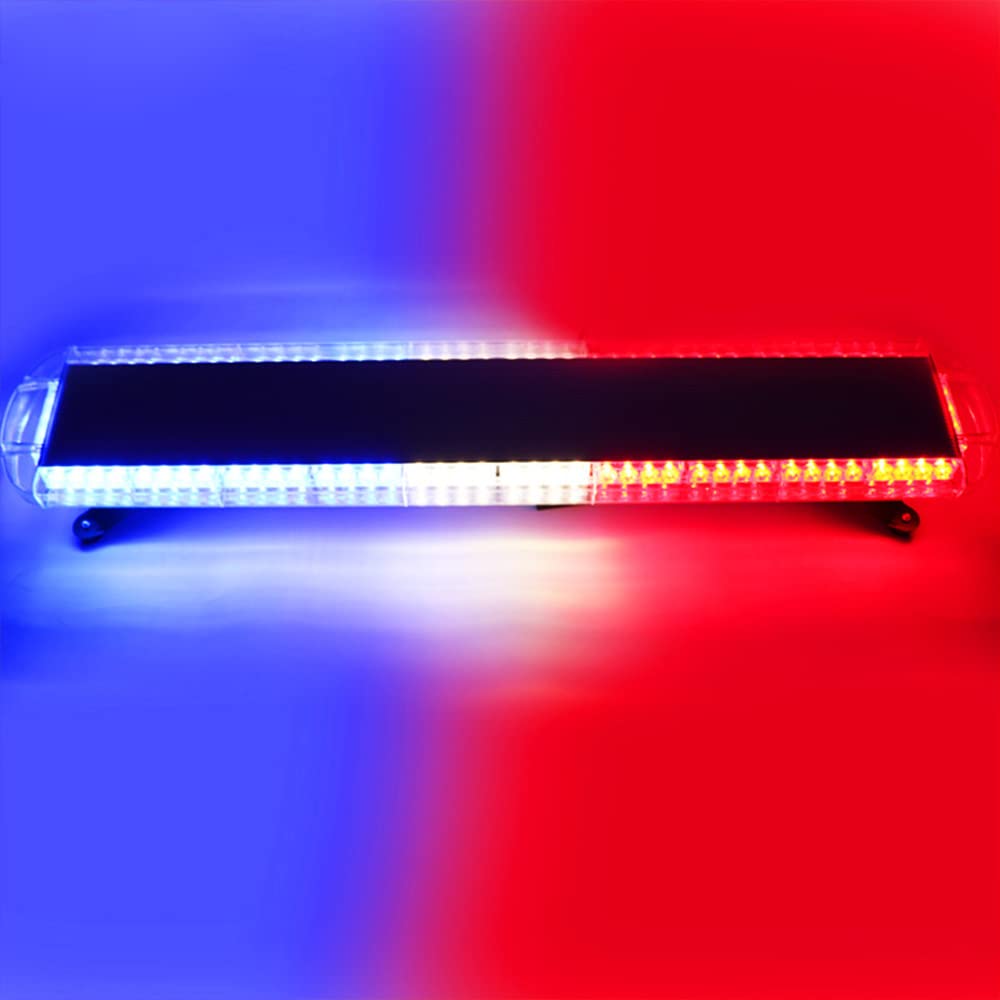 HEHEMM88 Led High Power 88W Emergency Hazard Warning Fire Warning LED Flashing Strobe Light 17 Modes (Red white blue)