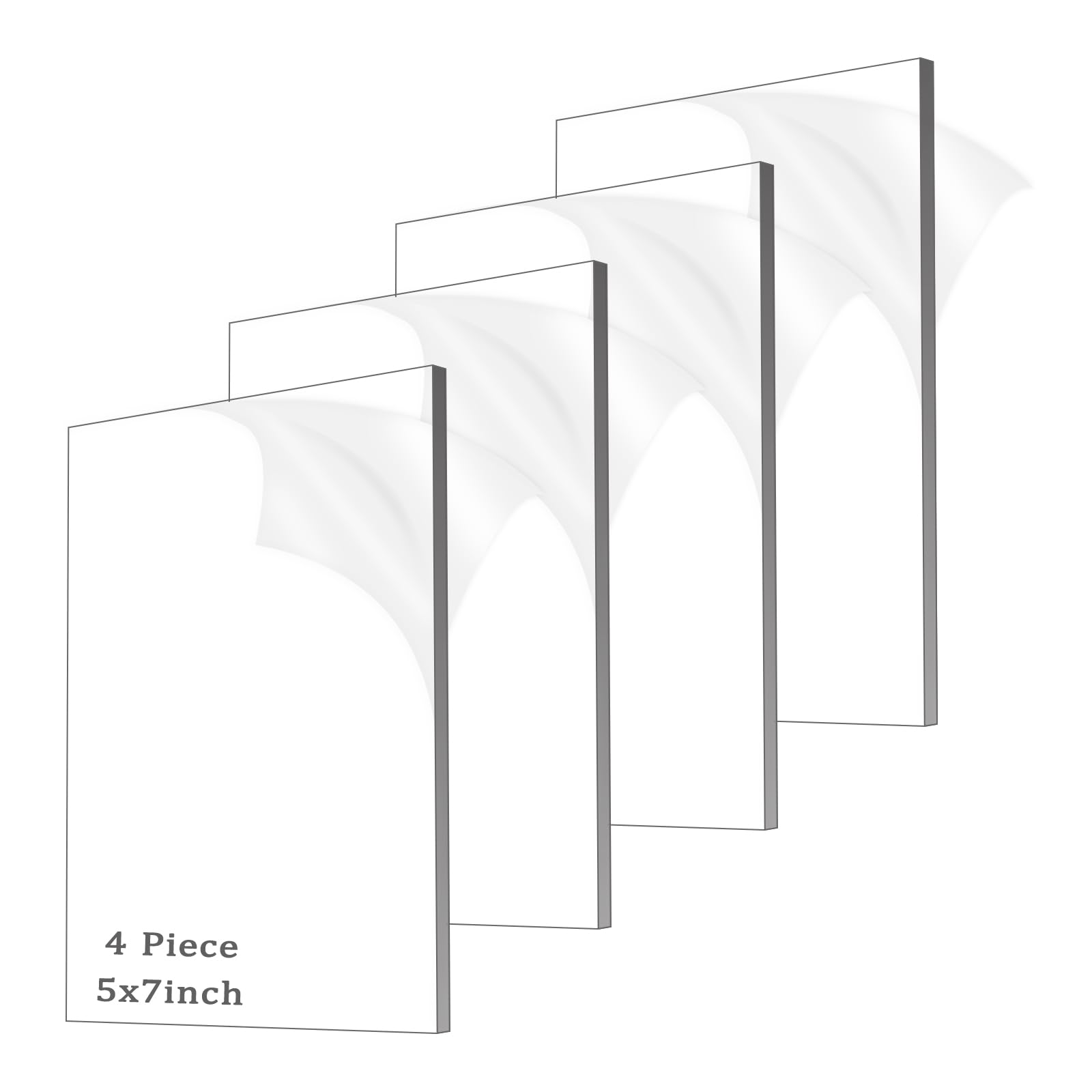 Clear Acrylic Sheets - 4 Pack, 5x7" -8