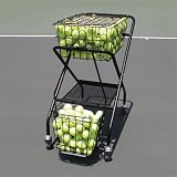 Oncourt Offcourt Tennis Ball Cart – 250 Ball Capacity/Full-Sized Traveling Cart/Comes with Removable