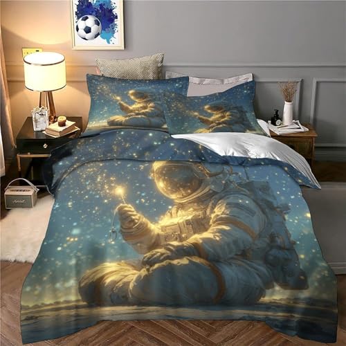 Housse de couette astronaute double 200x200 cm avec fermeture éclair - 6