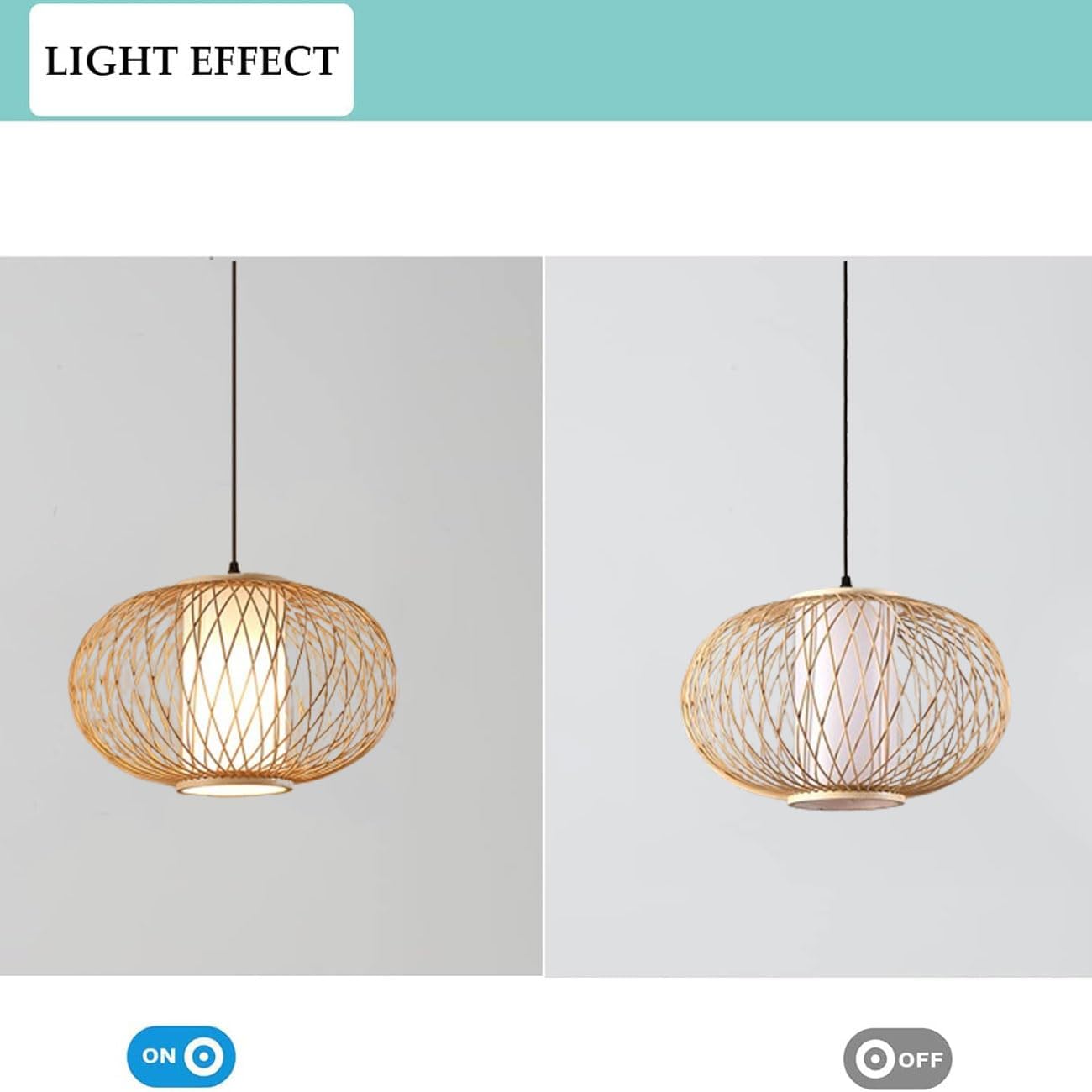 【入荷極小！新作】竹シャンデリア手織り籐ペンダントライト籐ランプシェード天井照明器具織り吊り下げライト、調節可能な吊り下げドロップライト