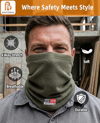 Image of BOCOMAL FR Neck Gaiters Face Mask 7oz Mightweight Flame Resistant Welding Hood NFPA2112 CAT2