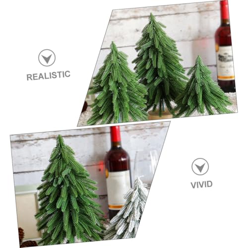 Adorno navideño para mesa y estantería árbol artificial mini de base estable 6