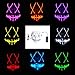 Halloween Mask Cosplay LED Glow Scary EL Wire Light Up Grin Masks for Festival Parties Costume (Blue)