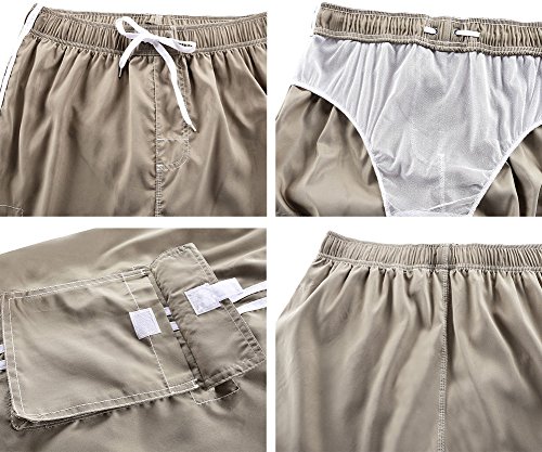 Image of Nonwe Men's Beachwear Board Shorts Quick Dry with Mesh Lining Swim Trunks