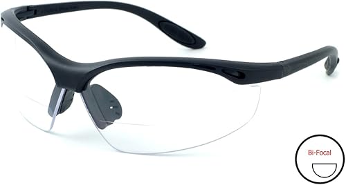 Miniatura 5 de Calabria Rhino R91348 Lector de gafas de seguridad bifocales +1.00 amarillo envoltura alrededor de la protección de gafas protectoras/bolsa de