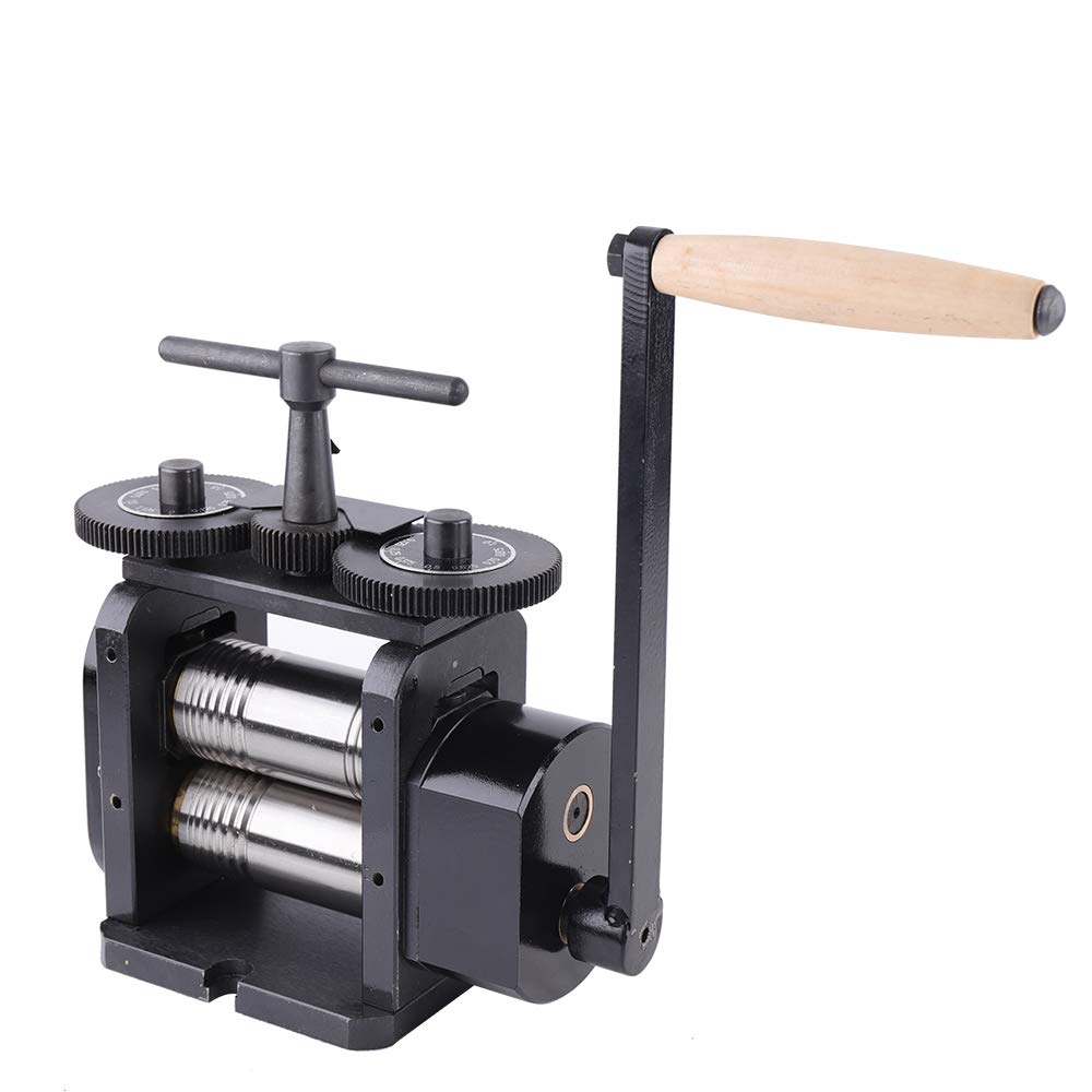 Manual Combination Rolling Mill Machine Jewelry Press Tabletting Jewelry DIY Tool Jewelry Repair Machine For Metal Sheet Wire Rolling (110mm, Black)