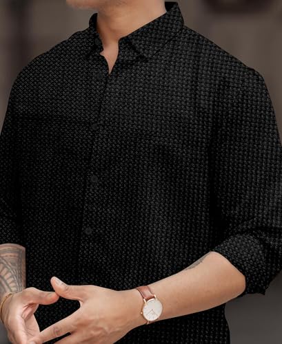 Image of Men's Casual Regular Fit Full Sleeve Collared Shirt, Stylish Fashion Wear