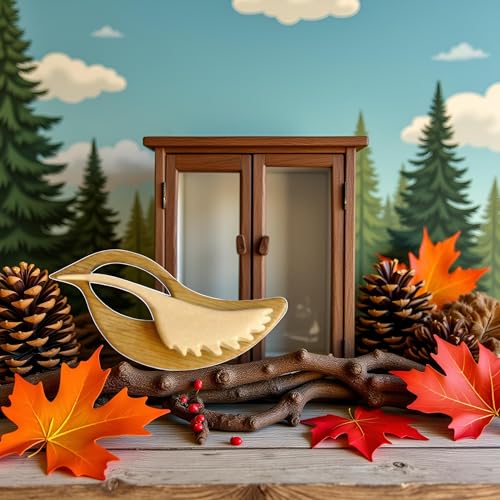 Image of Bird Animal Wooden Brooch Pins,Brooch Pin with Wooden Animal Pattern,Creative Fashion Brooch,Cute Vintage Sweater Clips, Women's Brooches and Pins, Women
