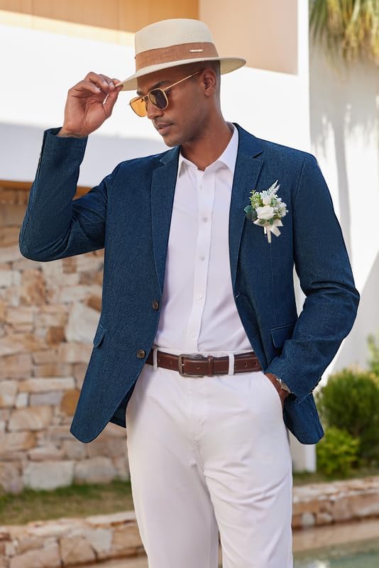 COOFANDY Men's Casual Blazer Sport Coats and Blazers Lightweight Two Botton Business Linen Blazer Suit Jacket - Image 2