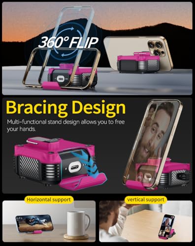 Image of Pohgelan for AirPods 4 Case with Safety Lock-Rose red | Magnetic Automatic Lock with Cleaning Kit&Keychain,Compatible with Magsafe