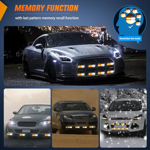 Image of Nilight 8PCS Led Strobe Lights with Controller 12V 24V Sync Amber White