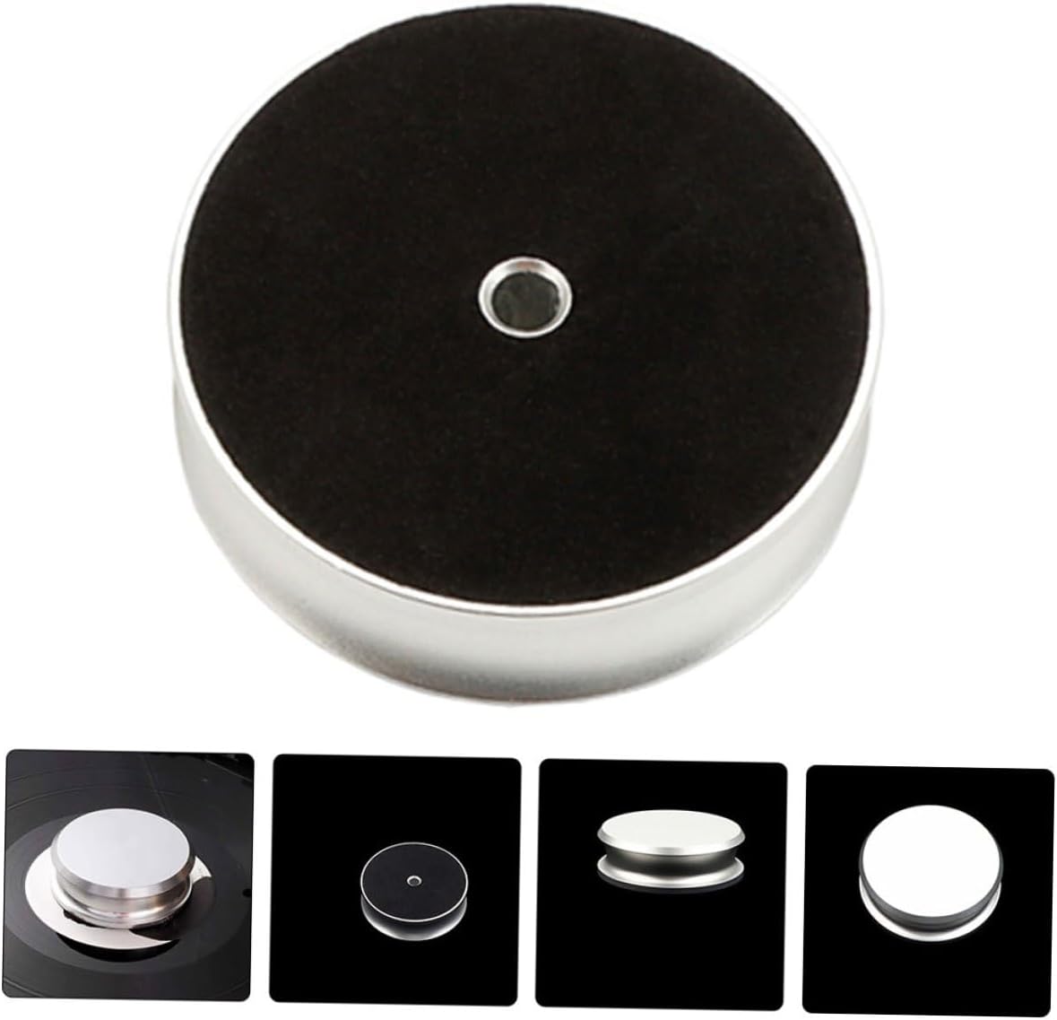 Vinyl Record Weight Disc Stabilizer Clamp for Turntables Professional Balanced Record Player Part Silver with Level for HiFi Vinyl Accessories