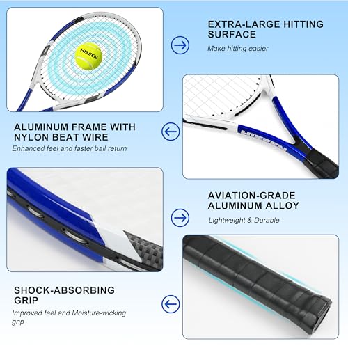 Image of Hikeen Premium Tennis Trainer Rebound with Metal Base,Portable Solo Tennis Trainer Set with 3 Highly Elastic String Balls,Tennis Practice Equipment for Adult Kids an Beginners