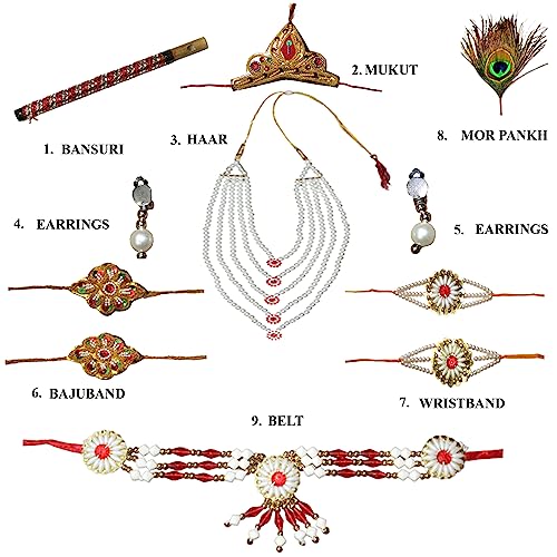 Image of Kaku Fancy Dresses Silk & Polyester Krishna Costume for Kids| Krishna Dress for Janmashtami /Kanha /Krishnaleela /Mythological Character Krishna Fancy Dress Costume for Boys /Girls - Yellow (10-12 Years)