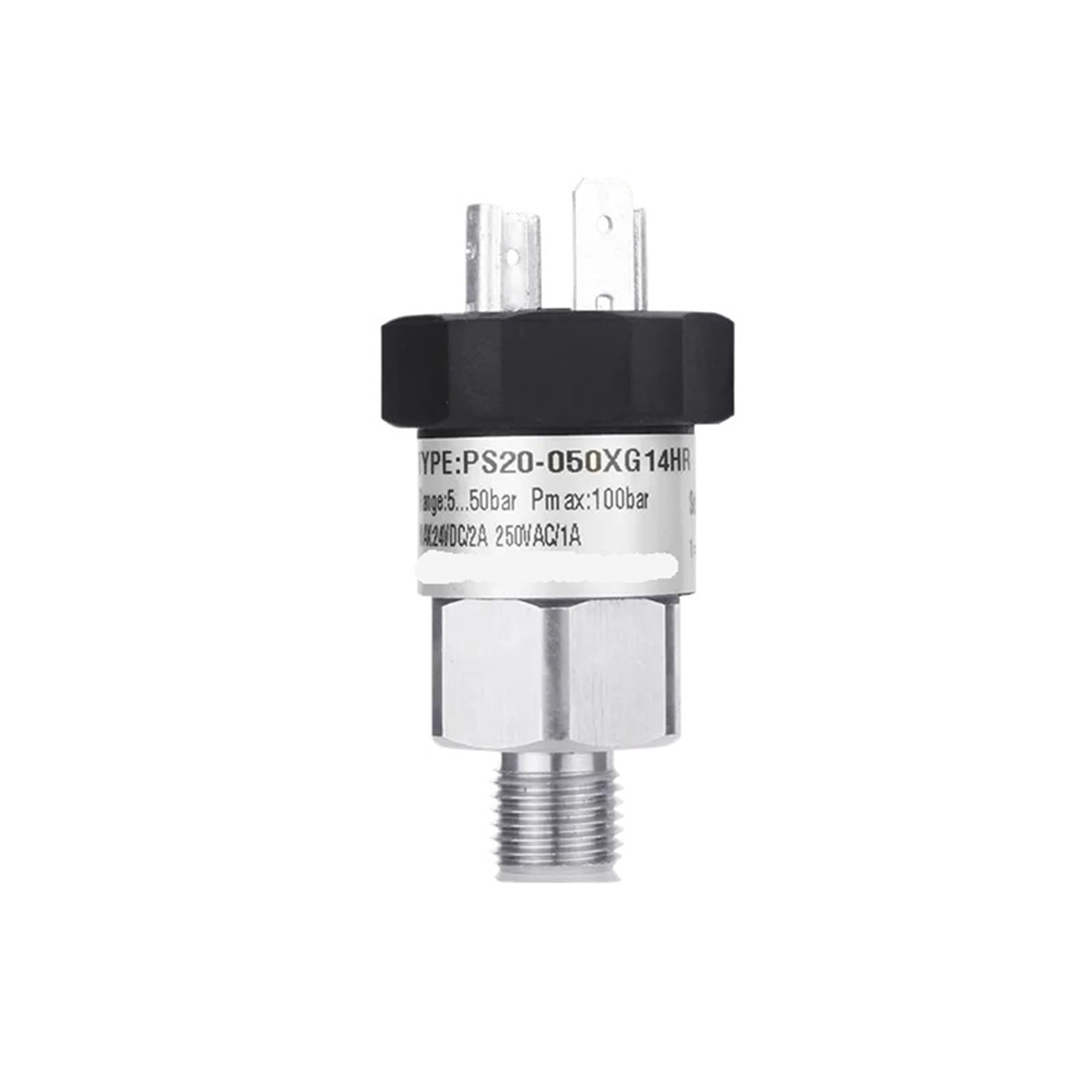 Presostato Mecánico NO/NC Ajustable 12bar 50bar 100bar Pistón M20-1.5 G1/4 Controlador de Membrana 1-16bar(Dark Grey,0-200bar)