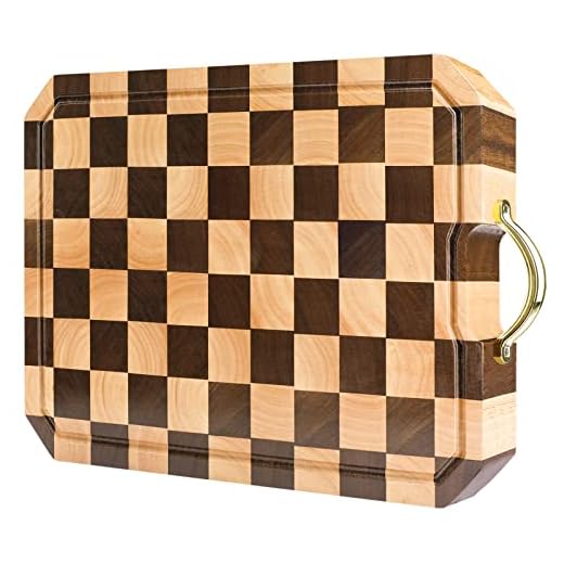azamine End Grain Cutting Board, Large Walnut/Rubber Wood Cutting Board, with Non-Slip Feet, Juice Groove, Extra Large 20*14*6/5 inch Cutting Block for Kitchen