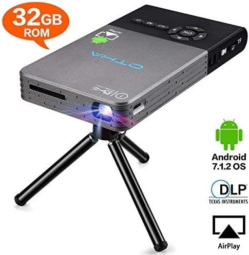 32GB Mini Projector OTHA Pico Video Projector DLP Home Cinema Support 1080P Bluetooth HDMI USB TF Card for Iphone Smartphone Built-in Rechargeable Battery