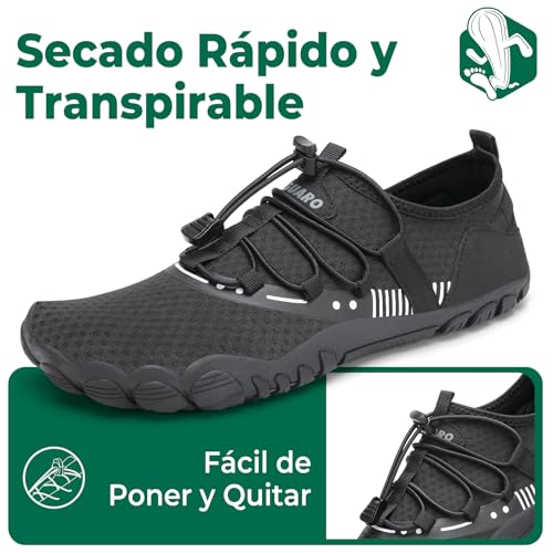 Miniatura 3 de Saguaro Escarpines Mujer Zapatillas Agua Hombre Secado Rápido Barefoot Zapatos De Agua Antideslizante Escarpines Surf Ligeras Zapatillas Minimalistas Para Playa Snorkel Kayak Negro Medianoche,Gr.39