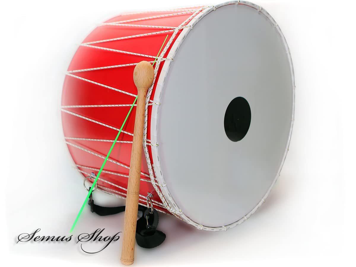 Orientalische 53 cm. DAVUL Dhol Drum Schlagzeug Davul 100% Handmade Rot