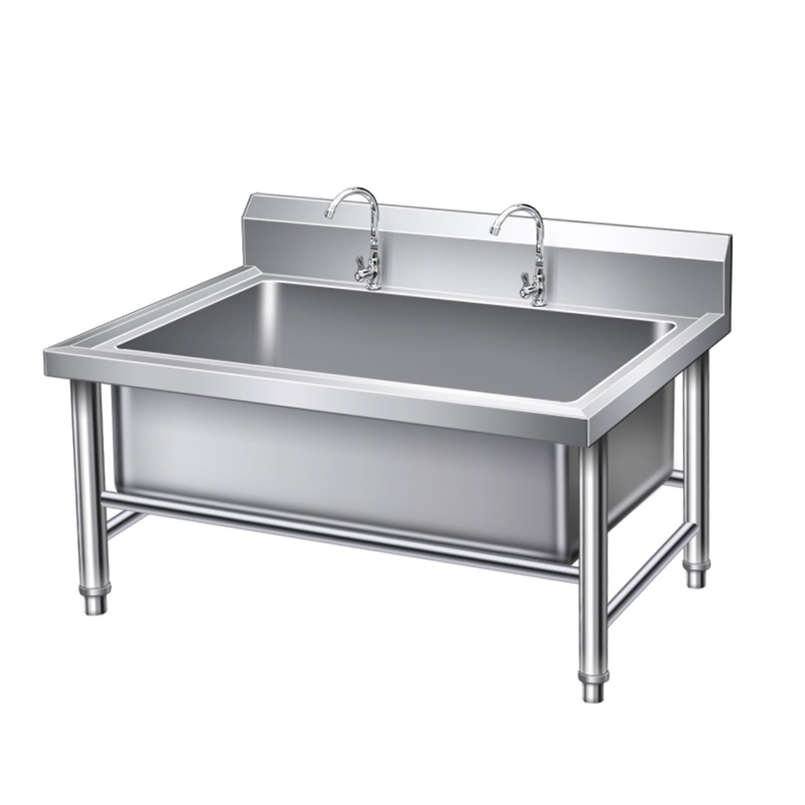 asdchZen Heavy Du Stainless Steel Sink With Fau Freestanding Floor Mount Mop Basin For Commercial Kitchens Restaurants Gas And Basements Slop Sink With Draina,100 * 60 * 55CM/39.3 * 23.6 * 21.6IN