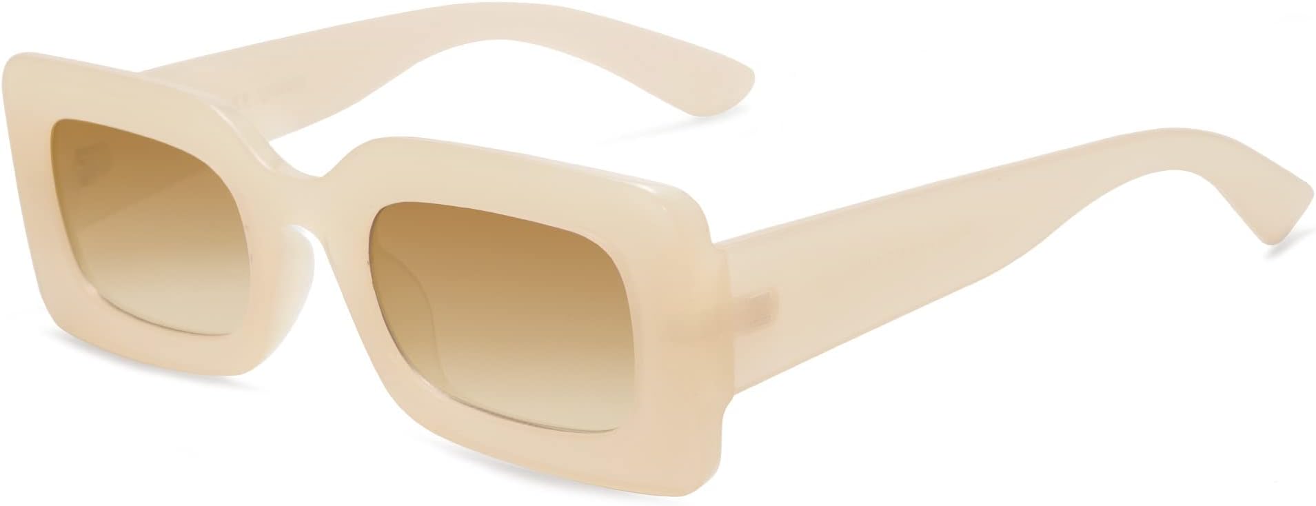 Kids Rectangle Nude Blue Sunglasses for Girls Toddler Baby Age 1-2 UV400 Protection Trendy Chunky Glasses SK5612A