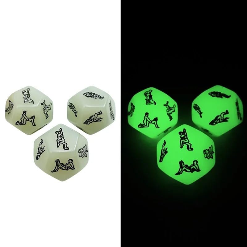 Regalo La festa degli Amici,Sḝẋ~Shȯp Il gioco di coppia, Dadi Incandescenti verdi-Y10D15W