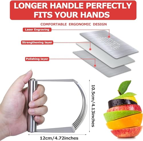 ISZW Dough Blender Pastry Cutter Set, Pastry Cutter Pastry Scraper Set, Stainless Steel Dough Pastry Scraper/Cutter/Chopper, Multipurpose Pizza/Biscuits/Dough Cutter, Professional Baking Dough Tools - Thumbnail 4