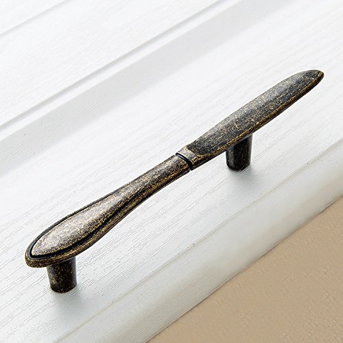 FirstDecor Hardware Utensil Series: Fork Shape Kitchen Cabinet Drawer Door Pulls/Handles (76mm Center to Center),Antique Bronze,5pcs