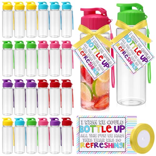 Yungyan 24 Sets End of Year Gifts for Students 17 oz Water Bottles Bulk Portable Sports Water Bottle Summer Graduation Student Gift from Teachers for Kids School Classroom Prize Goodie Bag (Flip Cap)