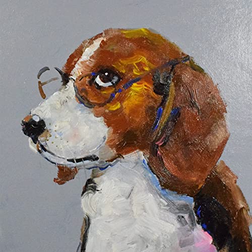 Peinture à l'huile chien abstrait moderne, grande décoration pour chambre