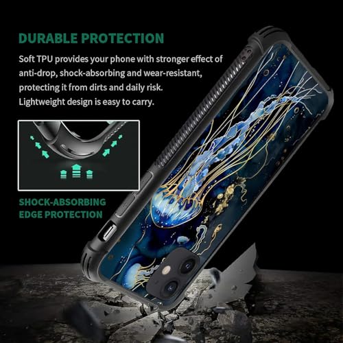 Coque iPhone 11 méduse bleu foncé en polycarbonate rigide - 3
