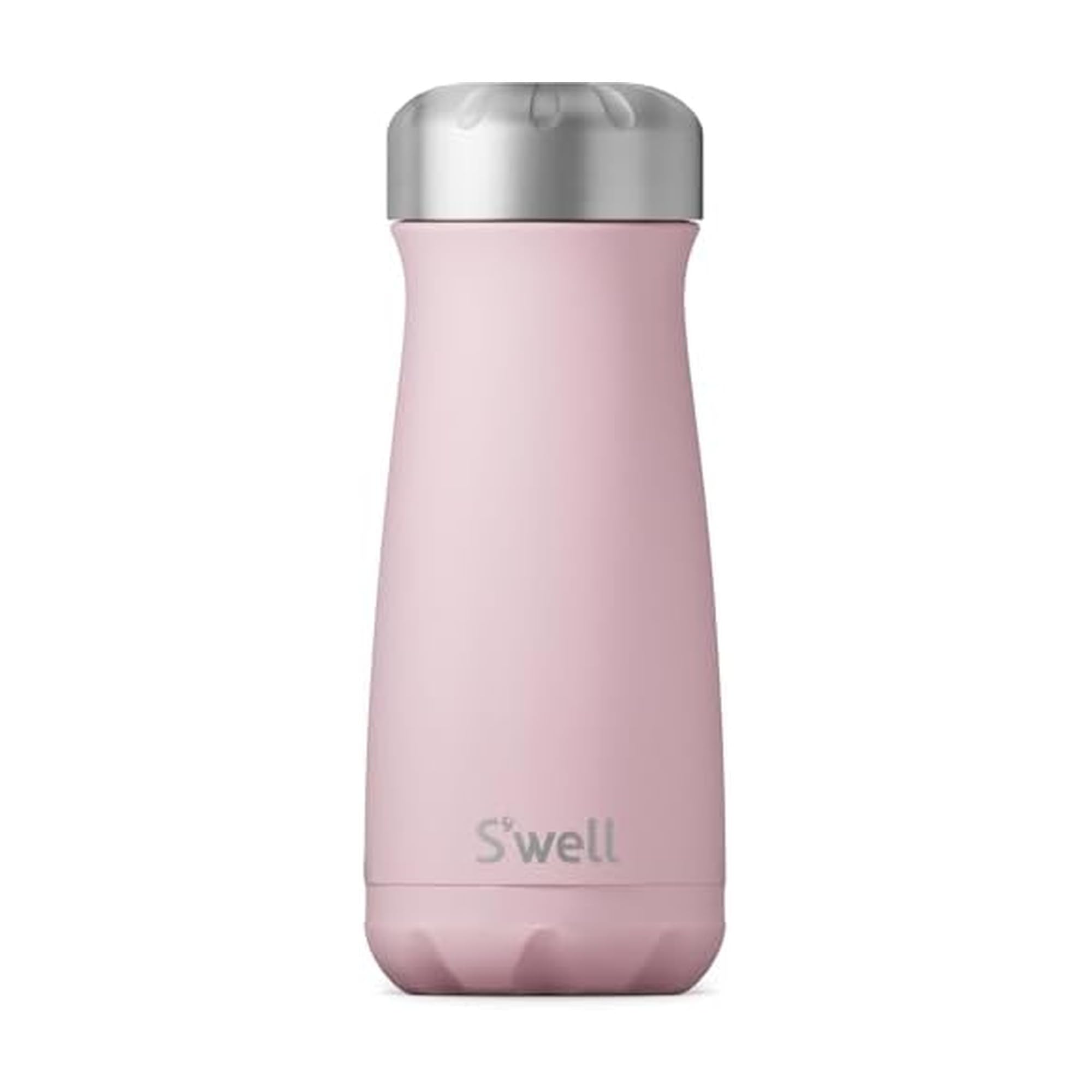 S'well Stainless Steel Traveler, 16oz, Pink Topaz, Triple Layered Vacuum Insulated Containers Keeps Drinks Cold for 24 Hours and Hot for 12, BPA Free, Easy Carrying On the Go