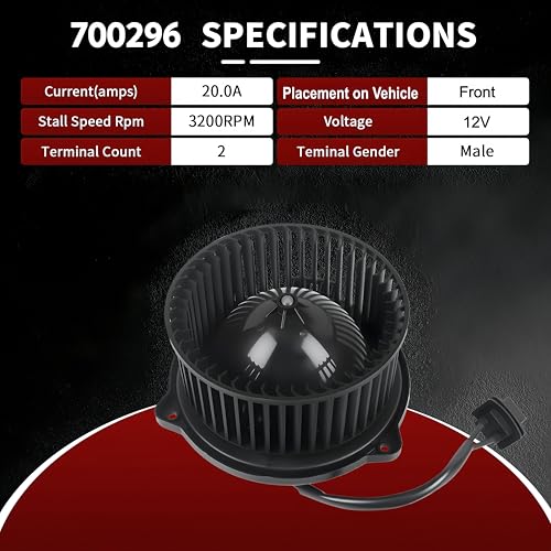 Image of Vetmor 700296 HVAC Heater Blower Motor with Fan Front Fits for Mazda 3 L4 2.0L-2.5L 2014-2018, Mazda CX-5 L4 2.0L-2.5L 2013-2016, Replace# KD45-61-B10, 700296