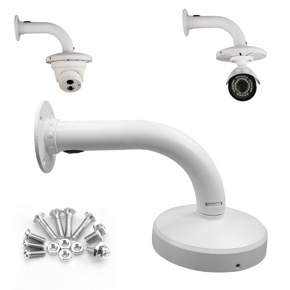 compcctv Security Camera Mount Bracket, Aluminum Indoor Outdoor Wall Mount Bracket L-Type Bracket for Dome Camera Mount IP Camera Mounting,Universal