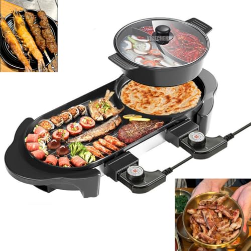 YIGECHENXIN Parrilla De Barbacoa Portátil De Gran Capacidad para El Hogar, Parrilla Multifuncional Sin Humo para Interiores, Calentamiento Rápido De Alta Potencia, Adecuada para Ollas Caliente