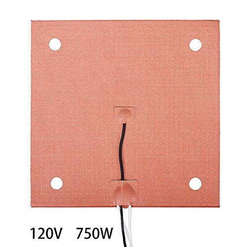 Lysee 3D Printer Parts & Accessories - 3D Printer Silicone Heated Pad 310x310mm Heating Plate Mat 120V 750W Printer Heated Bed with Screw Holes - (Color: 8YY604654)