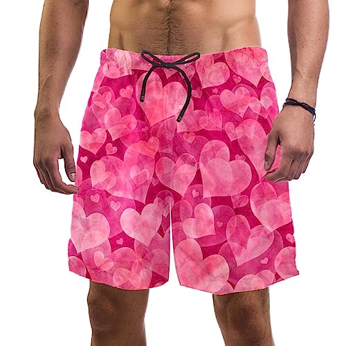 Maillots de bain hommes coeurs roses VERED short de plage séchage rapide