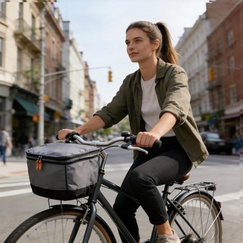 Protector de cesta para bicicleta que evita lluvia y caída de objetos 5