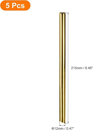 Miniatura 9 de uxcell 5 popotes de metal reutilizables, 8.5 pulgadas, con extremo biselado de acero inoxidable para beber batido, té de burbujas, bebidas (0.472 in