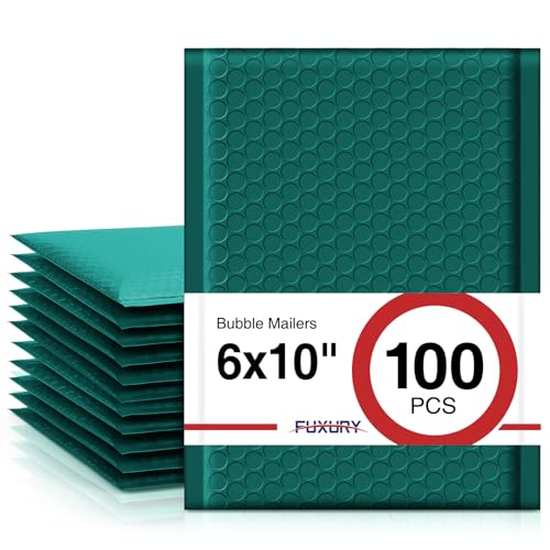 Image of Fuxury Bubble Mailers 6x10 inch 100 Pack Opaque Bubble Mailer Usable Size 6x9 inch | Padded Envelopes for Gifts Mailing Envelopes Bubble Padded Cushion Mailers Small Business#0 Forest Green