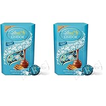 Lindt Lindor Praline di Cioccolato al Latte con Ripieno al Caramello Salato, 200g (Confezione da 2)