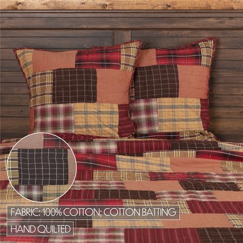 VHC-Brands-Wyatt-Bedding-Accessory-Euro-Sham-26×26-Patchwork-Tan VHC Brands Wyatt Bedding Accessory Euro Sham 26×26 Patchwork Tan