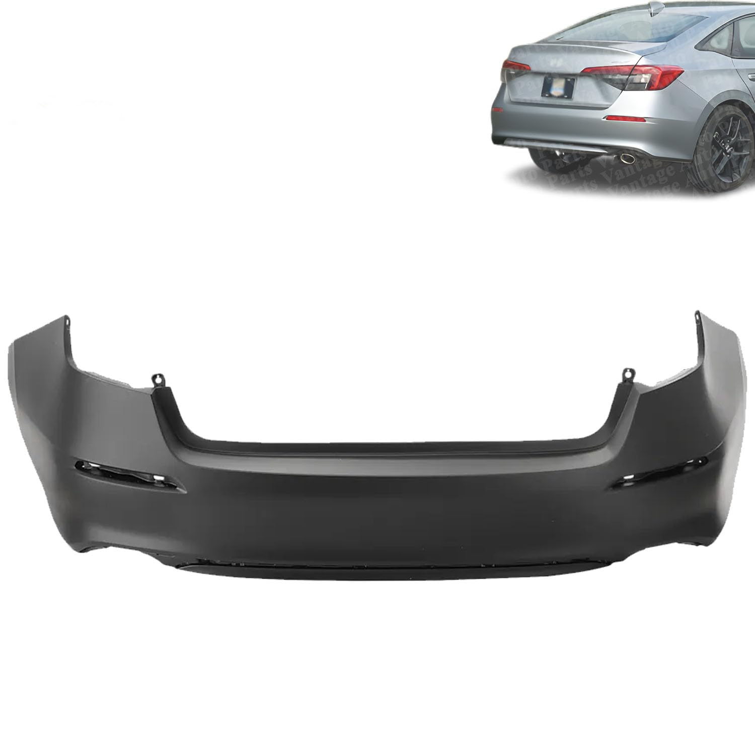 Vantage Auto Parts - Rear Bumper Cover Compatible with Honda Civic Sedan 2022-2024 | DIRECT REPLACEMENT | Primed | Plastic | 04715T20A00ZZ | HO1100323