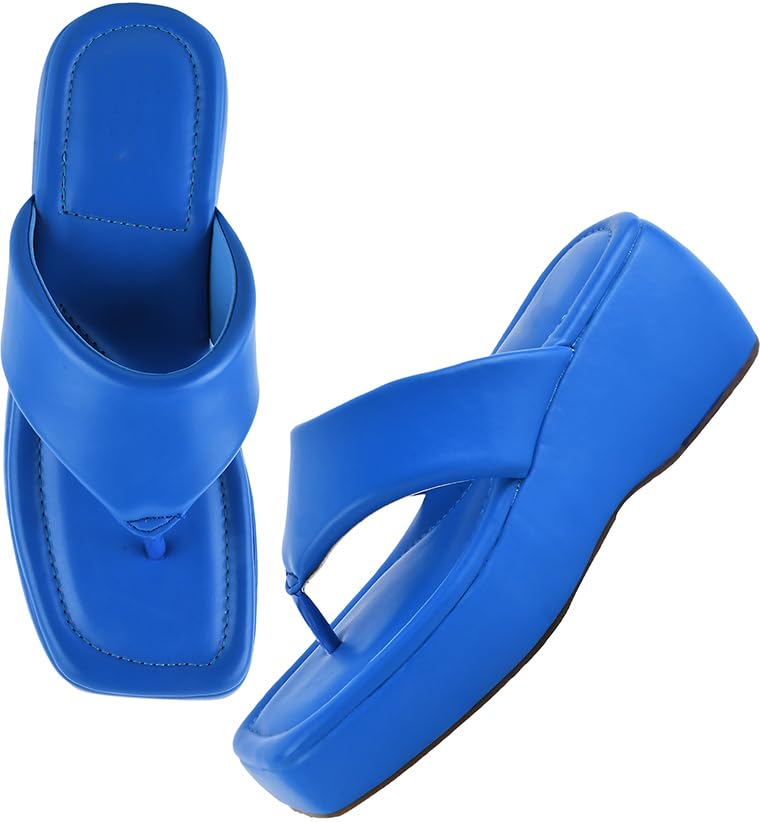 Selfiee Platform Heels Chunky Heel Sandals Light Weight Comfortable & Trendy Wedges Heels for Girls & Women (B0CVVYM9QX) Amazon Price History, Amazon Price Tracker