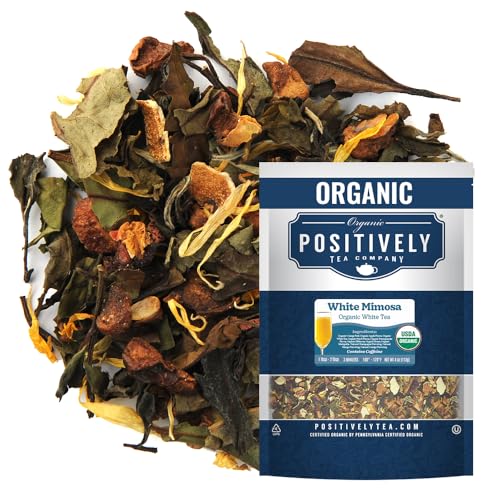 Image of Organic Positively Tea Company, White Mimosa White Tea, Loose Leaf, 4 Ounce