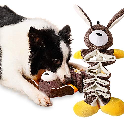 BACIVIC Hundespielzeug Kauen Hund Spielzeug Tiere Spielzeug Plüsch Teilweise Gefüllte Quietschende mit Crinkle Paper für Kleine und Mittel Hunde Intelligenz Training Cover