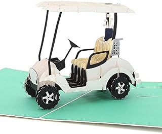 Liif Golf Cart Greeting Pop Up Card for All Occasions, Retirement, Happy Birthday